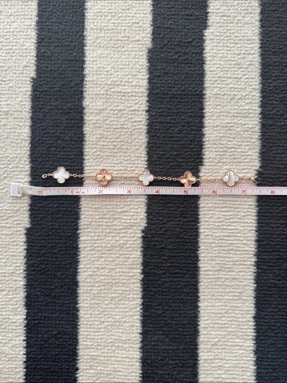 Alhambra Five Clover Rose Gold Floral Mother-of-Pearl Bracelet 7.5 inch bracelet